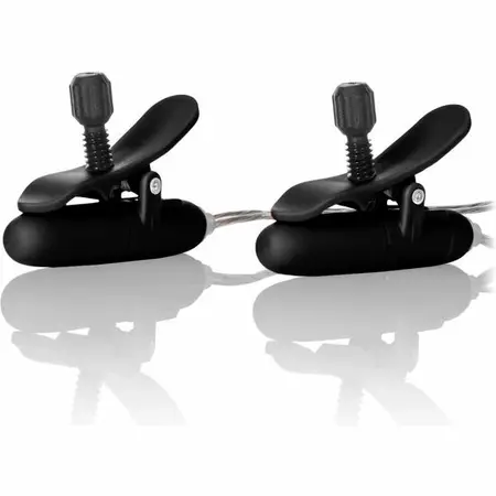 CalExotics Heated Nipple Teasers Black - Adjustable Vibrating System
