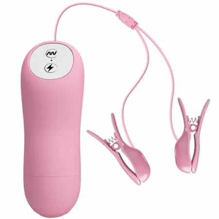 Baile Romantic Wave Adjustable Vibrating Clamps with Electro Impulse, Black