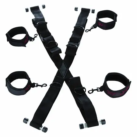 CalExotics Scandal Cross-Shaped Over-the-Door Restraint System Red-Black