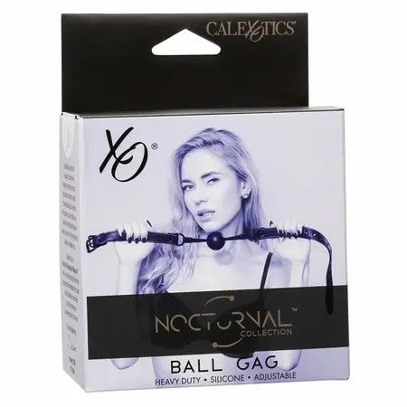 CalExotics Nocturnal Silicone Ball Gag Black - Adjustable Comfort Fit