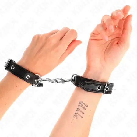 KINK Mini Adjustable Black Wristbands with Studs 16-22cm x 2cm