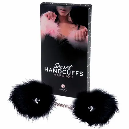Secret Play Black Feather Restraint Set with Chrome Chain 30cm