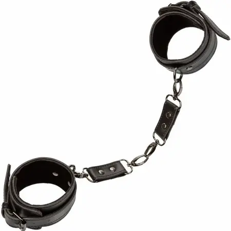 CalExotics Euphoria Vegan Leather Ankle Cuffs, Adjustable, Black