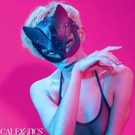 CalExotics Euphoria Cat Mask - Vegan Leather, Velvet Lined, Adjustable Fit