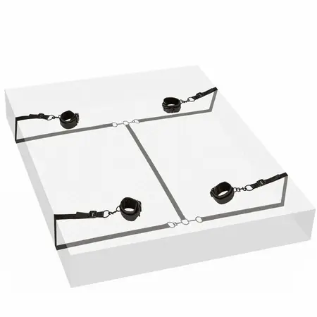 CalExotics Boundless Red Bed Restraint System - Adjustable Vegan Leather
