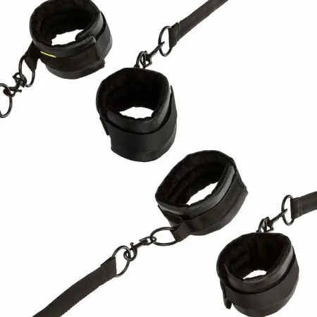 CalExotics Boundless Red Bed Restraint System - Adjustable Vegan Leather