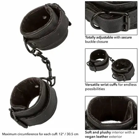 CalExotics Boundless Wrist Cuffs Adjustable Vegan Leather 30.5cm