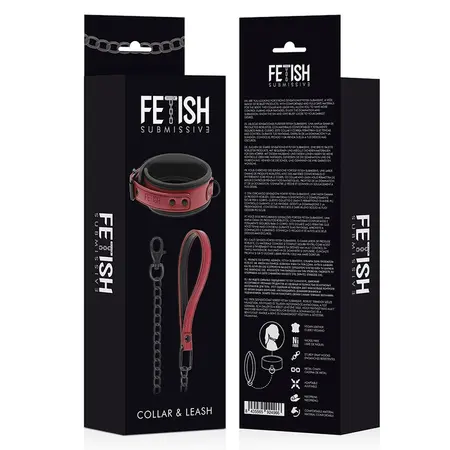 Fetish Submissive Dark Room Neoprene Chain Collar & Cuffs Set