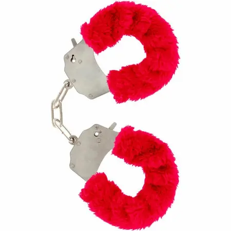 TOYJOY Furry Fun Cuffs Red - Padded Restraint System with Keys