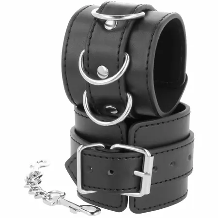 Darkness Adjustable PVC Leather Cuffs Black - Versatile Hand & Ankle Model
