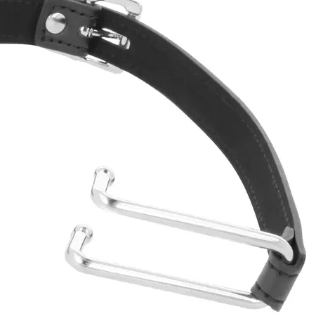 Darkness Adjustable Black Gag Hook - Premium Leather Strap System