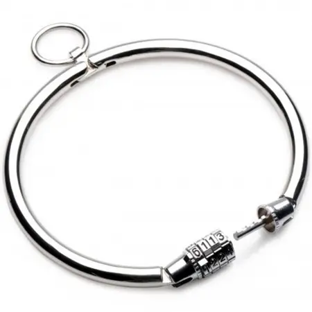Metal Hard Stainless Steel Collar with Combination Lock 13.5 cm