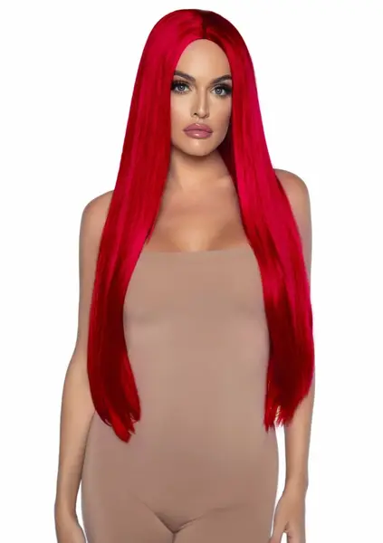 Leg Avenue Long Straight Center Part Wig Neon Blacklight Glow 76cm