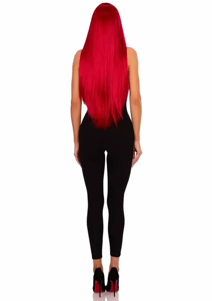 Leg Avenue Long Straight Center Part Wig Neon Blacklight Glow 76cm