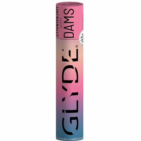 GLYDE Sheer Glyde Latex Barrier Sheets Strawberry 25x15cm 4pcs