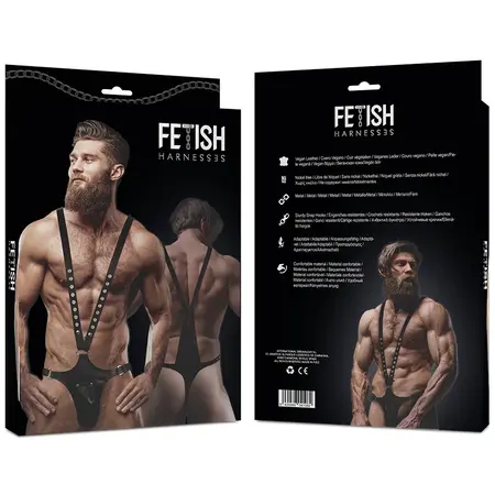 Fetish Submissive Attitude Men's Adjustable V-Shape Eco-Leather Harness