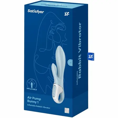 Satisfyer Air Pump Bunny 1 Inflatable Dual-Action System Blue Silicone