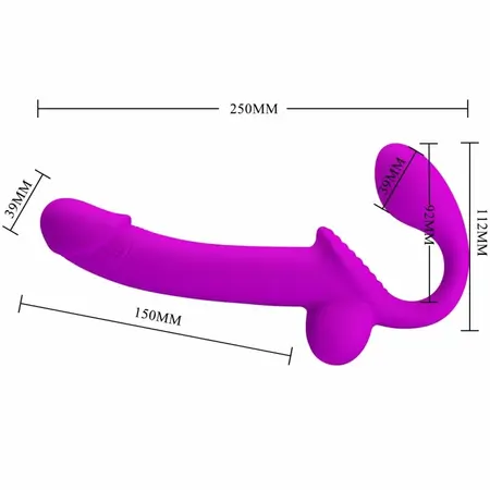 Pretty Love Kelpie Double Strapless Silicone System Purple 21 cm
