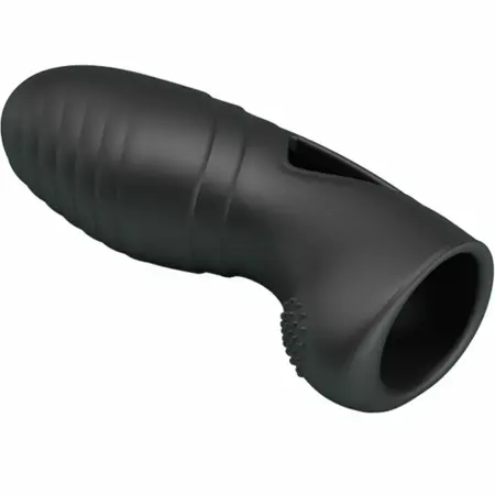Pretty Love Alan Silicone Finger Vibe Black - Ergonomic Mini Massager