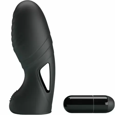 Pretty Love Alan Silicone Finger Vibe Black - Ergonomic Mini Massager