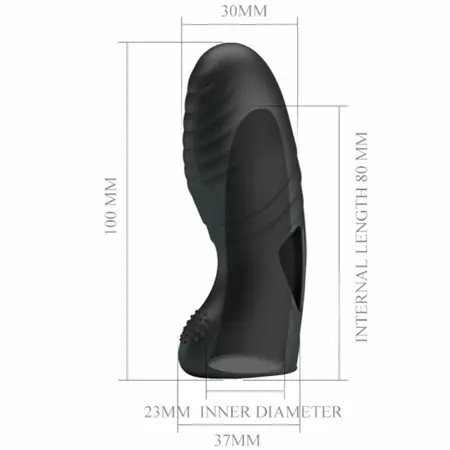 Pretty Love Alan Silicone Finger Vibe Black - Ergonomic Mini Massager