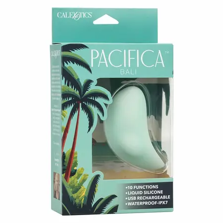 CalExotics Pacifica Bali Curved Silicone Stimulator 10 Functions Aqua