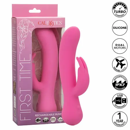 CalExotics First Time Rechargeable Dual-Action Silicone Device Pink 21cm