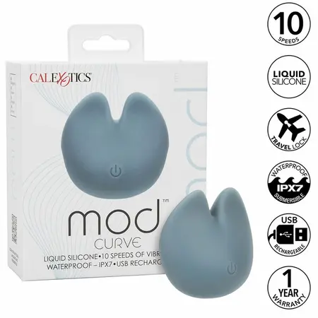 CalExotics Mod Curve Blue - Dual Vibrating Silicone Intimate Device