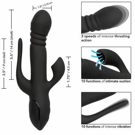 CalExotics Triple Euphoria Black Multi-Action Intimate Device 14 cm