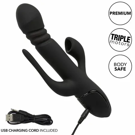 CalExotics Triple Euphoria Black Multi-Action Intimate Device 14 cm