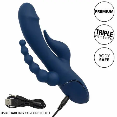 CalExotics III Triple Action Intimate Machine Blue Rechargeable Waterproof