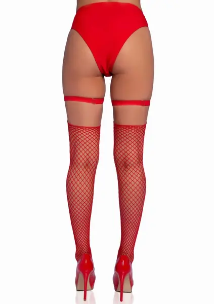 Leg Avenue Studded Thigh High Garter Mini Hearts Red Adjustable