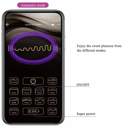 Pretty Love August App-Controlled Double Vibrator Purple Silicone 12 Modes