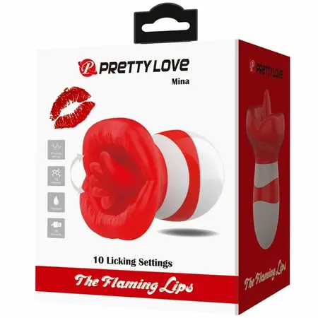 Pretty Love Mina Intimate Tongue Simulator Light Red USB Rechargeable