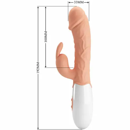PRETTY LOVE Easter Bunny Dual Motor Flexible Intimate Device, Flesh 21cm