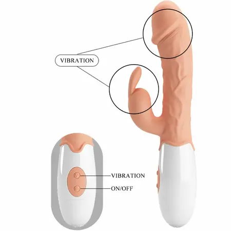 PRETTY LOVE Easter Bunny Dual Motor Flexible Intimate Device, Flesh 21cm