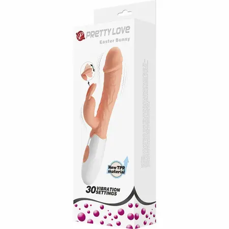 PRETTY LOVE Easter Bunny Dual Motor Flexible Intimate Device, Flesh 21cm