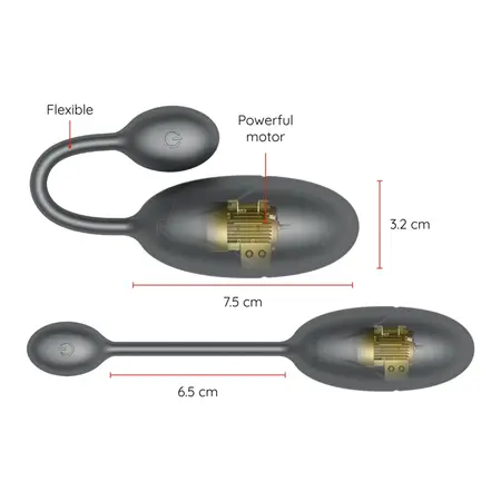 ONINDER Tokyo Black Vibrating Egg 7.5x3.2cm App-Controlled, Waterproof