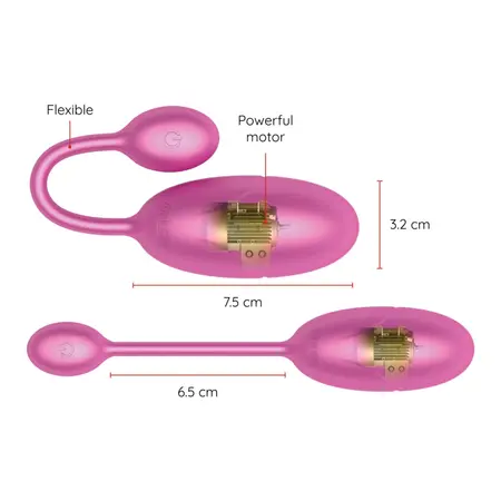ONINDER Tokyo Pink Vibrating Egg 7.5x3.2cm App-Controlled Waterproof