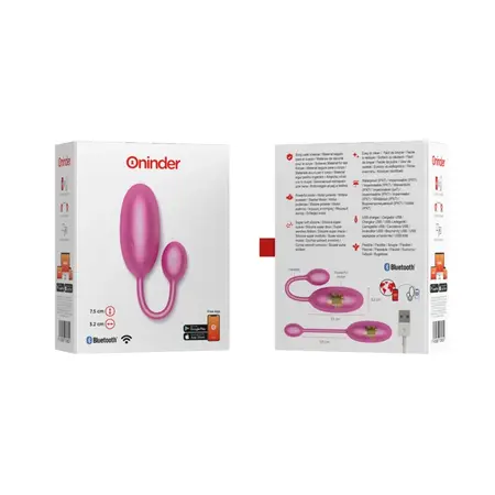 ONINDER Tokyo Pink Vibrating Egg 7.5x3.2cm App-Controlled Waterproof