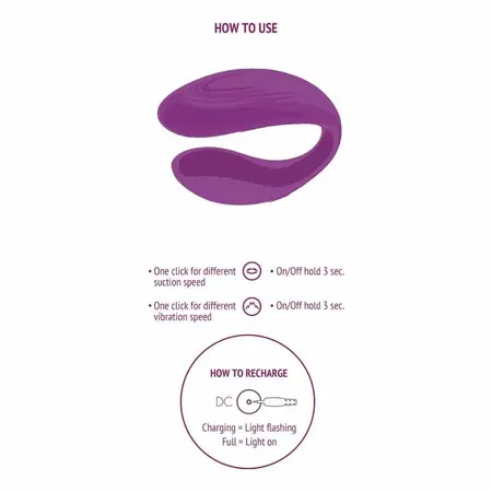 XOCOON Bound Love Couples Vibrator Purple - Remote Control, Ergonomic Design