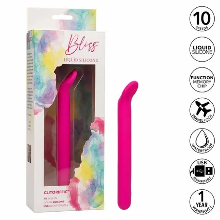 CalExotics Bliss Clitoriffic Pink - Liquid Silicone Compact Vibrating Massager