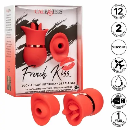 CalExotics French Kiss Suck & Play Set Intimate Multi-Function Kit Pink