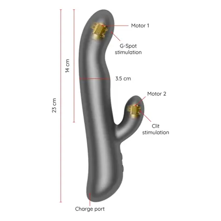 ONINDER Oslo Vibration & Rotation Black - Dual Action App-Controlled Device