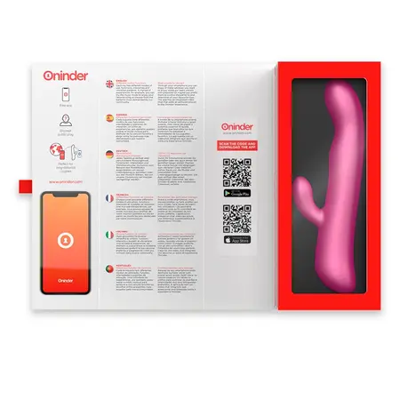 ONINDER Oslo Pink Dual-Action Massager with App & Rotation, Waterproof