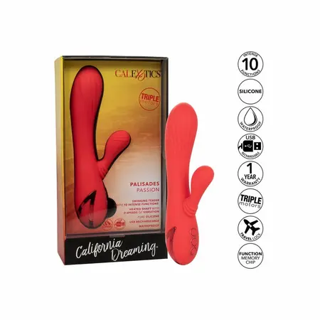 CalExotics Palisades Passion Red Heated Silicone Massager 11.5cm