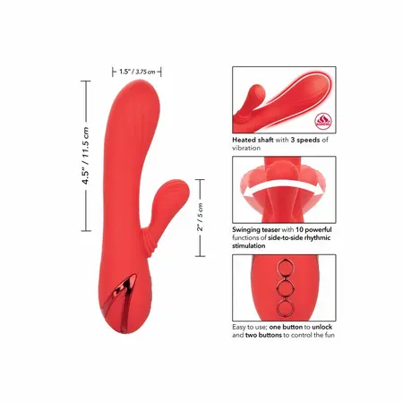 CalExotics Palisades Passion Red Heated Silicone Massager 11.5cm