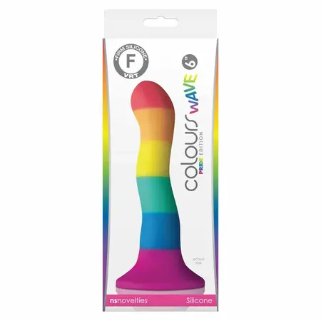 Colours Wave силиконово дилдо в цветовете на дъгата, 17 см