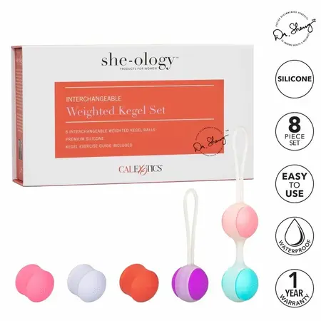 CalExotics She-Ology Interchangeable Kegel Exercise Ball Set Silicone
