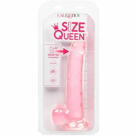 Size Queen гъвкаво дилдо с вендуза, TPR, розово, 20,3 см